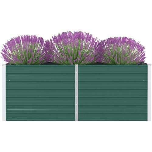 vidaXL Povišena vrtna gredica 160 x 80 x 45 cm pocinčani čelik zelena Cijene
