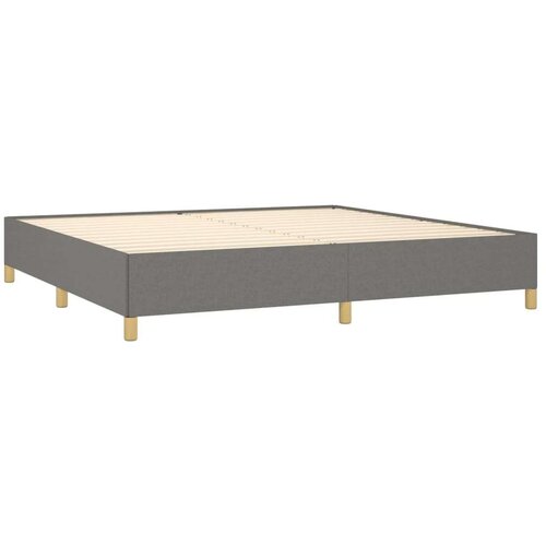  Krevet s oprugama i madracem tamnosivi 200 x 200 cm od tkanine Slike