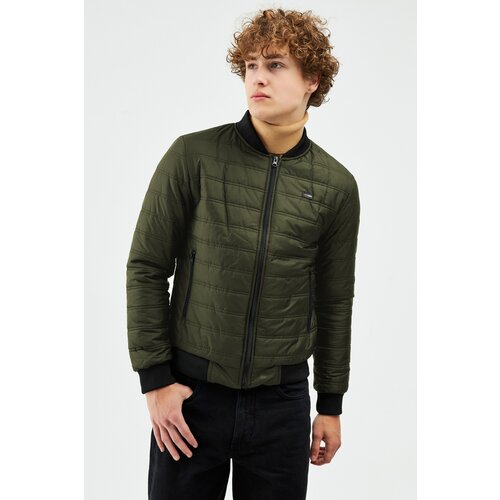 River Club Men's Khaki Water And Windproof College Collar Coat. Slike
