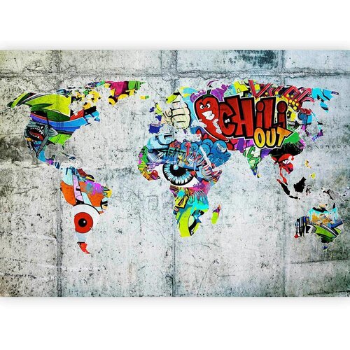 Artgeist Foto tapeta - Map - Graffiti 150x105 Standard Cene
