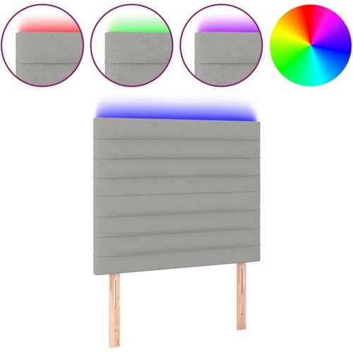 Maison Chic led posteljno vzglavje - vzglavna omarica - nočna omarica svetlo sivo 80x5x118/128 cm blago, (21708635) Slike