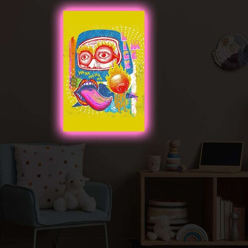 Wallity Slika sa LED osvetljenjem 4570POPARTDACT-003, 45x70 cm Cene