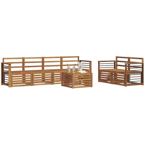  Setovi sofa 7 pcs Prirodna Čvrsto drvo akacije Slike