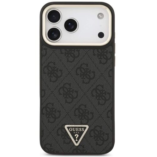Guess maskica za IPHONE 17 Pro kompatibilna s MagSafe (4G PU s trokutastim logotipom) zlatno-crna Slike