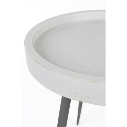 White Label Okrogla stranska mizica z marmorno mizno plo&amp;scaron;čo &amp;oslash; 33 cm Karrara &amp;ndash; Slike