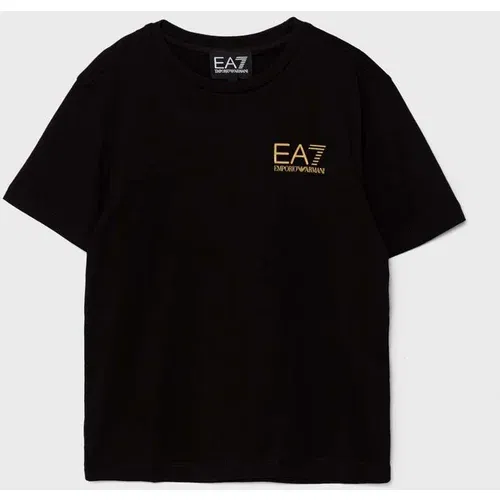 Ea7 Emporio Armani Dječja pamučna majica kratkih rukava boja: crna, s tiskom, 8NBT51 BJ02Z