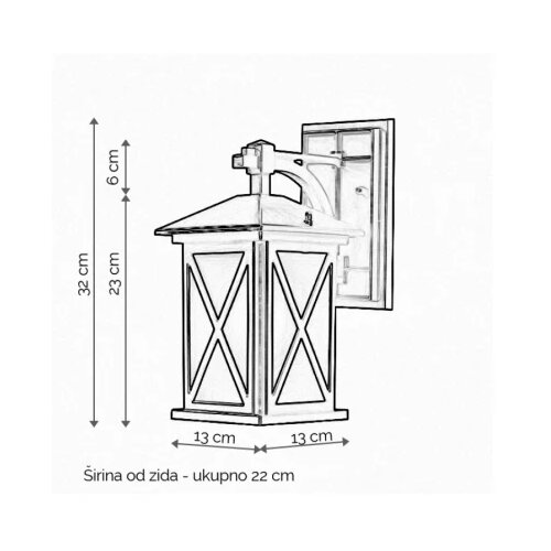  fenjer 1021 zidni 1*E27 crni IP44 Cene