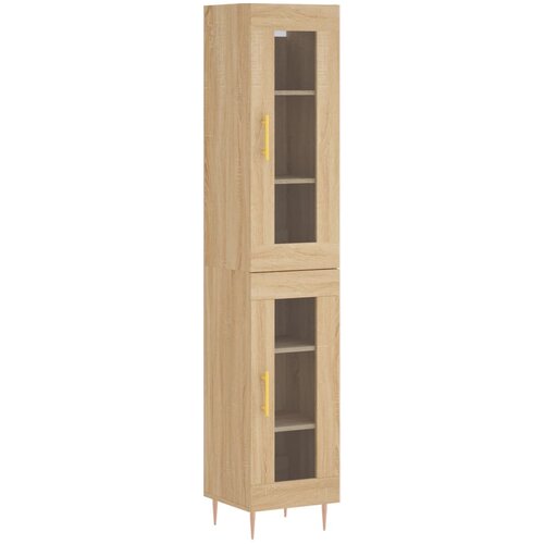 Maison Chic Visoka omara - Komoda - Predalnik sonoma hrast 34,5x34x180 cm inženirski les, (21722598) Slike