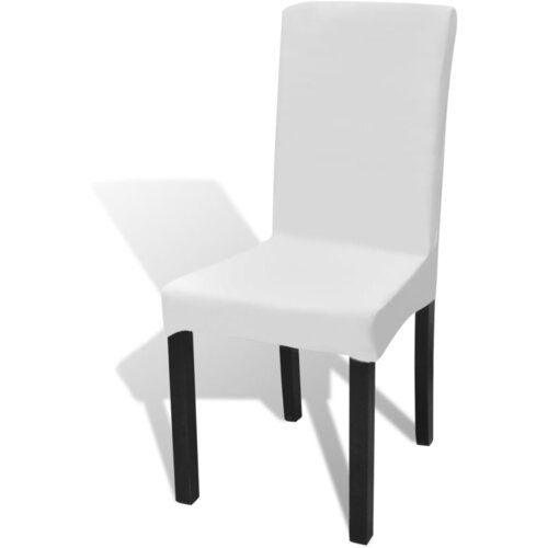 Maison Chic Prevleka za zunanjo pohi&amp;scaron;tvo - Ravne raztegljive prevleke za stole 4 kosi bele, (21795564) Slike