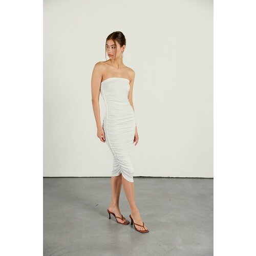 VATKALI Limited Edition Draped Dress White Slike