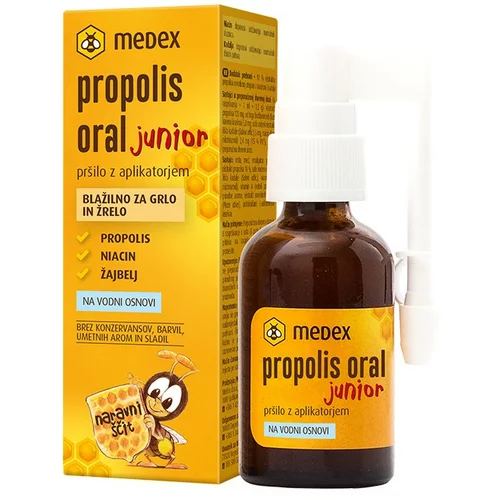 Medex Propolis oral junior na vodni osnovi, pršilo z aplikatorjem (30 ml)
