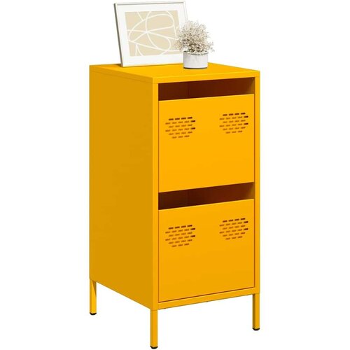 VidaXL Komoda gorčično rumena 35x39x73,5 cm hladno valjano jeklo Slike