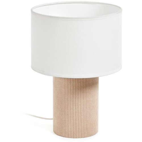 Kave Home Bijela/bež stolna lampa s tekstilnim sjenilom (visina 29 cm) Bianella &amp;ndash; Slike