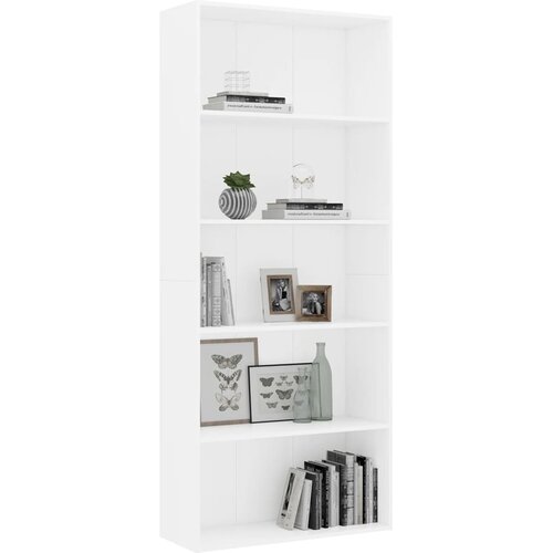  za knjige s 5 razina bijeli 80 x 30 x 189 cm drveni Slike