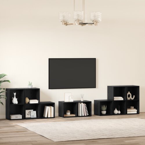 VidaXL Set TV stalka s policom s pohranom 8 pcs Konstruirano drvo Slike