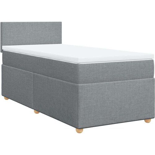 VidaXL Okvir kreveta s oprugama i madrac svjetlosivi 80x200cm tkanina Slike