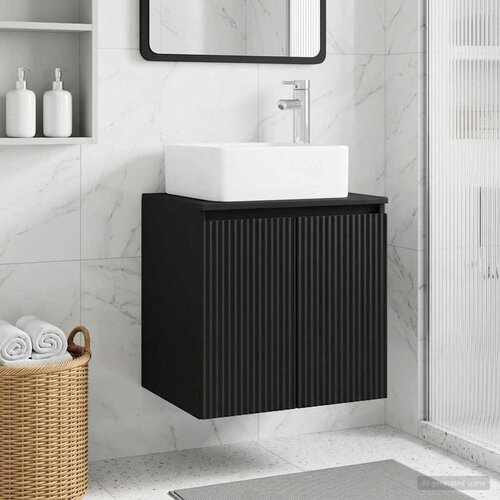  Umivaonik s policom Crna 53 x 35 x 63 cm Konstruirano drvo Cijene