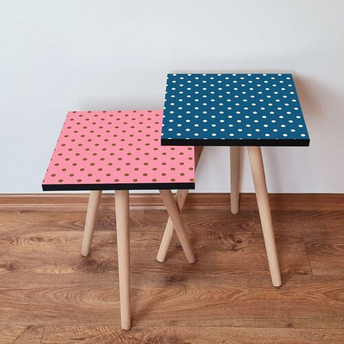Hanah home set klub stočića 2Shp448, 2 komada, Plavi i rozi Cene