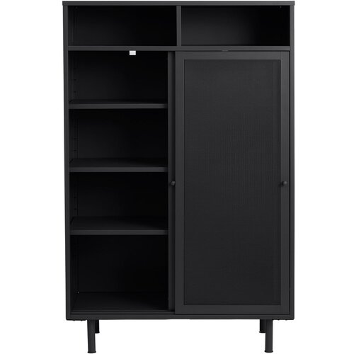 Unique Furniture črna kovinska omarica z drsnimi vrati 90x140x40 cm veep &amp;ndash; Slike