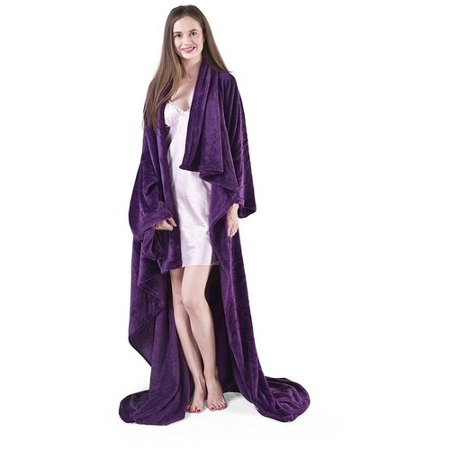 DecoKing tamnoljubičasta deka od mikrovlakana za izležavanje na sofiLazy, 180 x 150 cm Slike