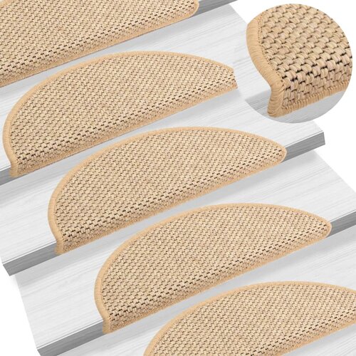 VidaXL Samolepilne preproge za stopnice sisal 15 kosov 56x25 cm Slike