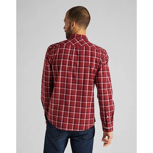 Lee Shirt Button Down Red Ochre - Men Cene