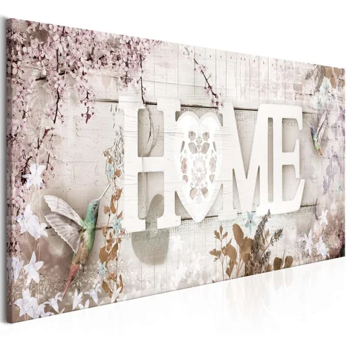  Slika - Home and Hummingbirds (1 Part) Beige Narrow 150x50