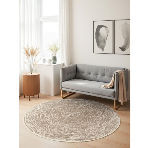 Hanse Home Bež/kremno bela okrogla preproga &amp;oslash; 120 cm Gloria Cavallo &amp;ndash; Slike