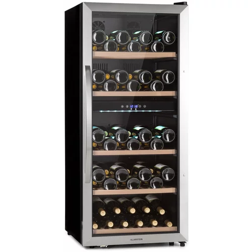 Klarstein vinamour 66 Duo, vinska vitrina, 2 zone, 204 l / 79 boca, 5-18 °C, upravljanje na dodir