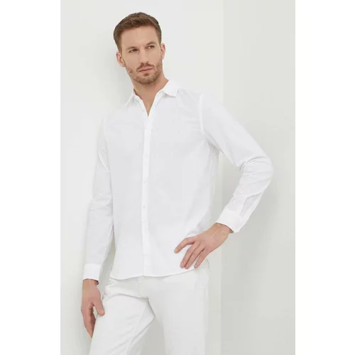 Sisley Bombažna srajca moška, bela barva