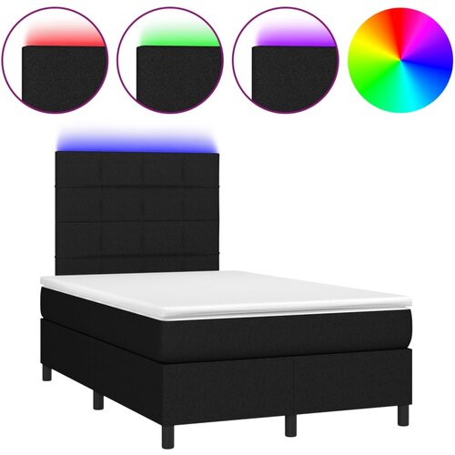 Maison Chic Box spring postelja - Vzmetna postelja z vzmetnico LED črna 120x200 cm blago SL22214, (21892030) Cene
