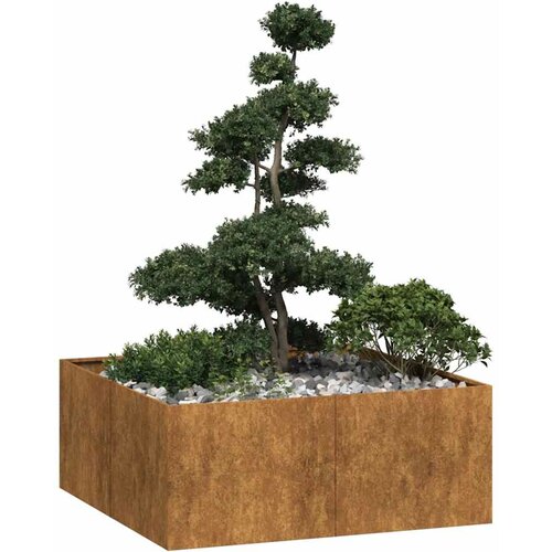 VidaXL Sadilica boja hrđe 100x100x40 cm od pohabanog čelika Slike