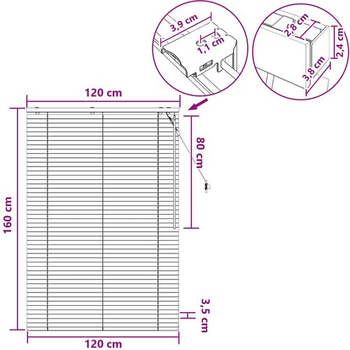  Venecijanska roleta Bijela 120 x 160 cm 35 mm Slike