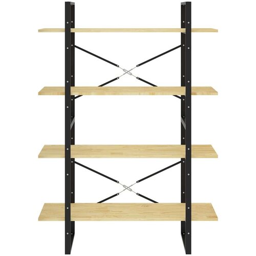 VidaXL Knjižna omara 4-nadstropna 100x30x140 cm trdna borovina Slike