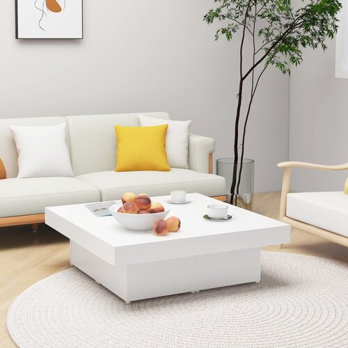 Furnova Klubska mizica bela 90x90x28 cm iverna plo&amp;scaron;ča, (21914290) Slike