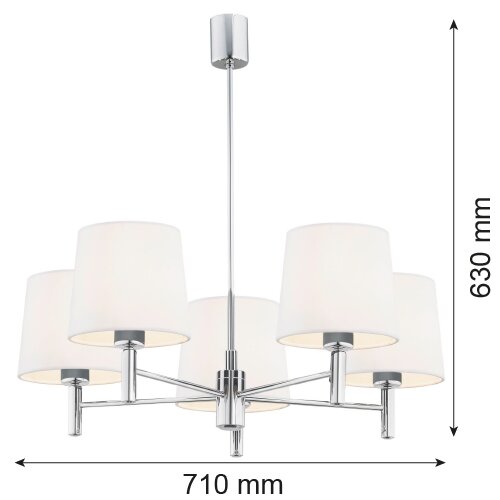  Argon 2110 - Luster na stalku BOLZANO 5xE27/15W/230V krem Slike