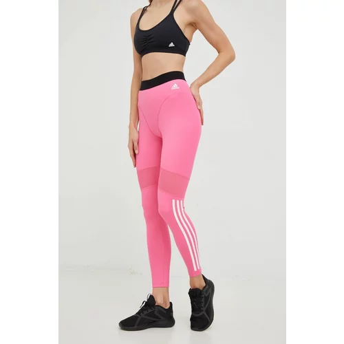 Adidas Pajkice za vadbo Hyperglam 3-stripes ženske, roza barva