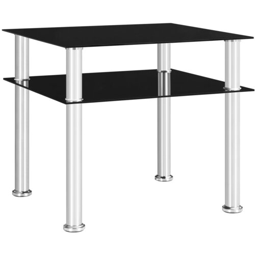 VidaXL Stranska mizica črna 45x50x45 cm kaljeno steklo Slike