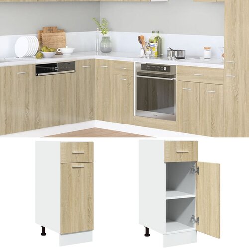 The Living Store Spodnja omarica s predalom sonoma hrast 30x46x81,5 cm - Spodnja Omarica S Predalom, (21657013) Slike