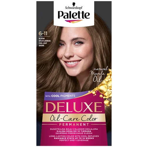 PALETTE DE LUX Palette Deluxe permanentna barva za lase odtenek 6-11 Cool Light Brown 1 kos