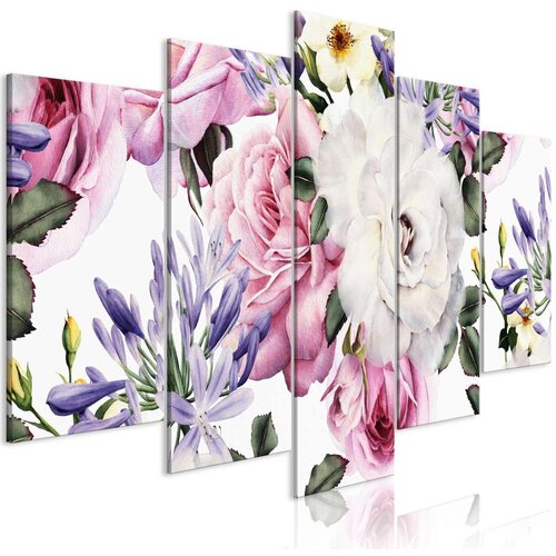  Slika - Rose Composition (5 Parts) Wide Colourful 200x100 Slike