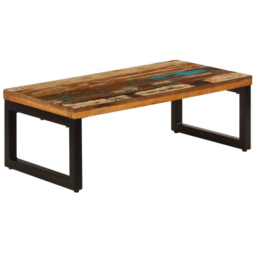  Stolić za kavu od obnovljenog drva i čelika 100 x 50 x 35 cm Slike