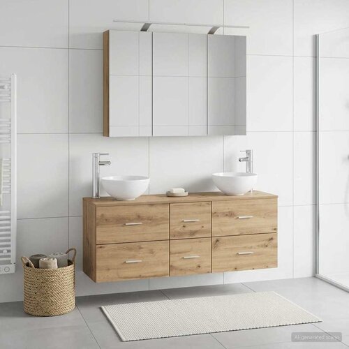  Set namje&scaron;taja za kupaonicu 4 pcs Hrast artisan Cijene