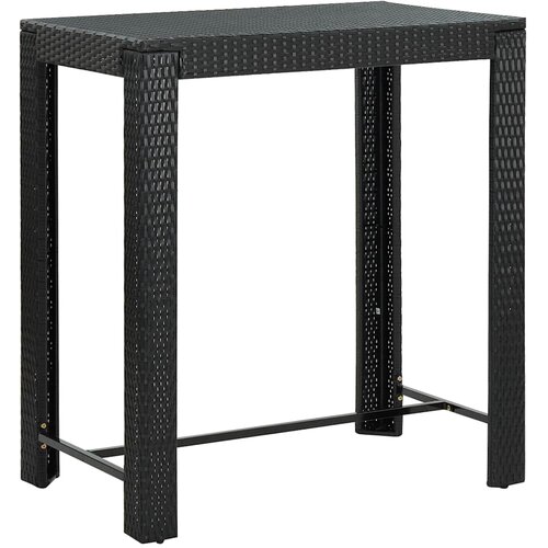  7-dijelni vrtni barski set od poliratana s jastucima crni Crna 100 x 60.5 x 110.5 cm Slike