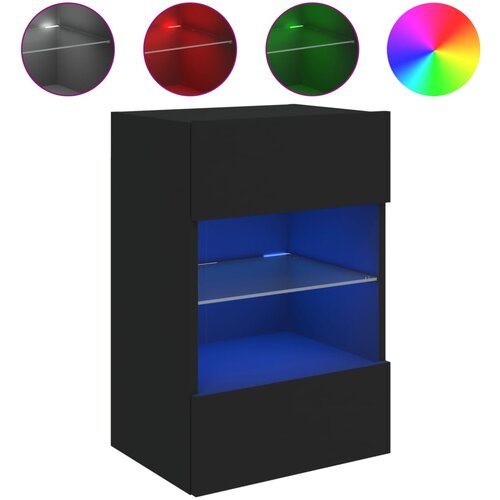 Maison Chic Stenska TV omarica - TV stojalo - Televizijska omarica z LED lučkami črna 40x30x60,5 cm, (21701274) Cene