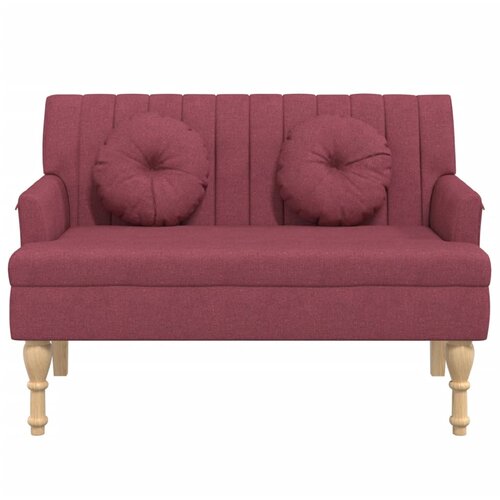  Klupa s jastucima boja vina 113 x 64,5 x 75,5 cm od tkanine Slike