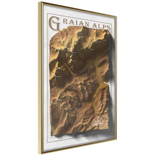  Poster - Raised Relief Map: Graian Alps 40x60 Slike