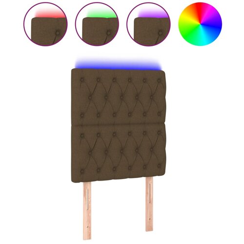 Maison Chic led posteljno vzglavje - vzglavna omarica - nočna omarica temno rjavo 80x7x118/128 cm blago, (21711849) Slike