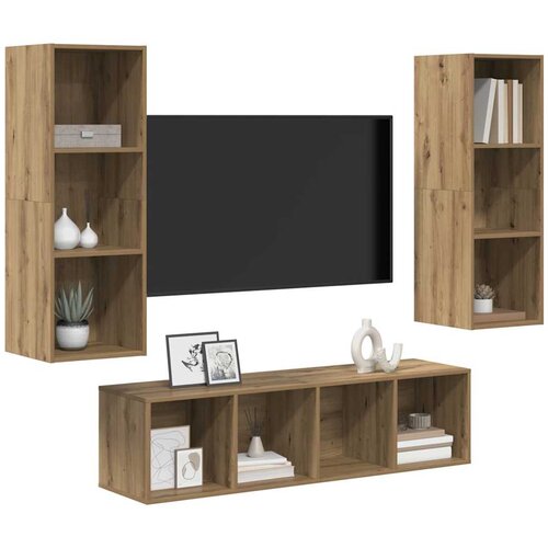  Set TV komoda 3 pcs Umjetnički hrast Konstruirano drvo Slike