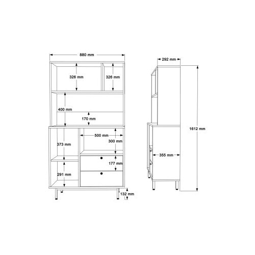 Hanah home RE3-SW oakwhite multi purpose cabinet Slike